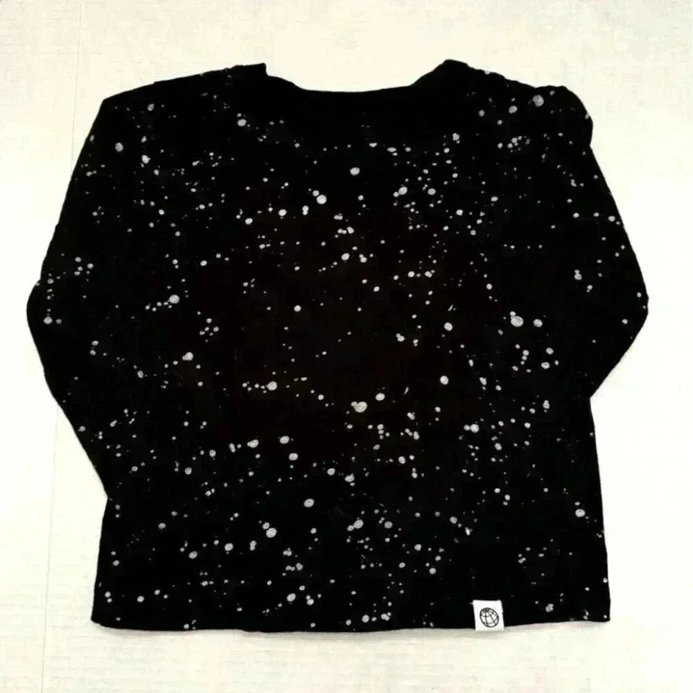 Free Planet Black and White‎ Long Sleeve Shirt Size 5 Cotton Kidcore Sustainable